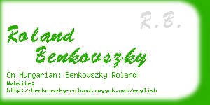 roland benkovszky business card